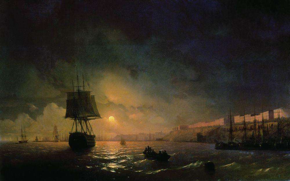 Вид Одессы в лунную ночь. 1846 - Айвазовский Иван Константинович