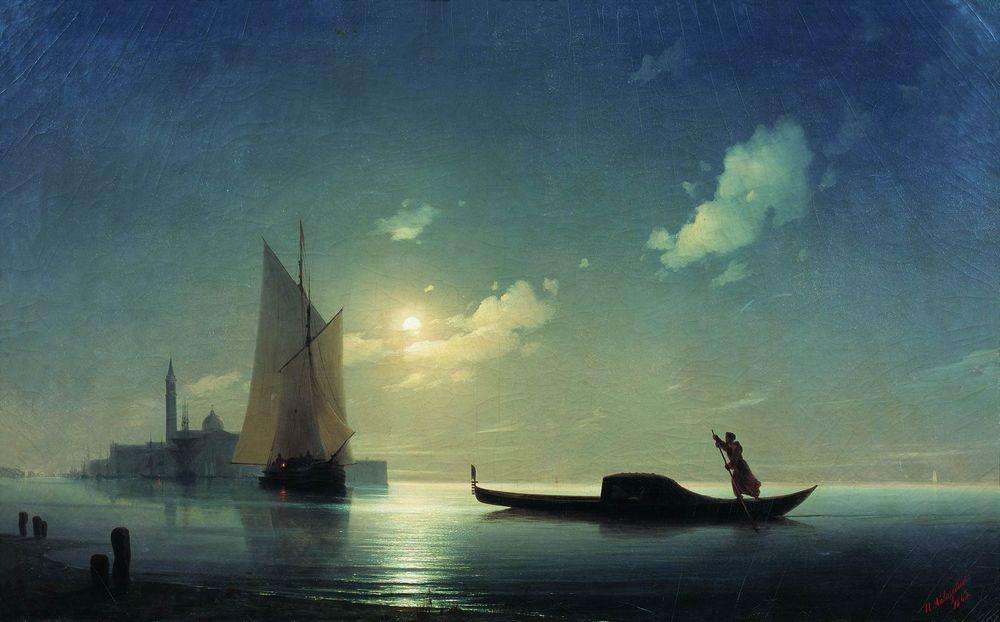 Гондольер на море ночью. 1843 - Айвазовский Иван Константинович