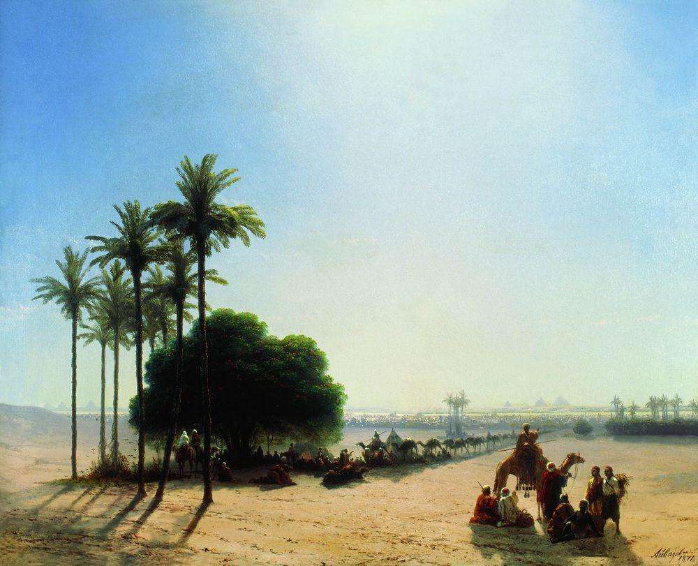 Караван в оазисе. Египет. 1871 - Айвазовский Иван Константинович