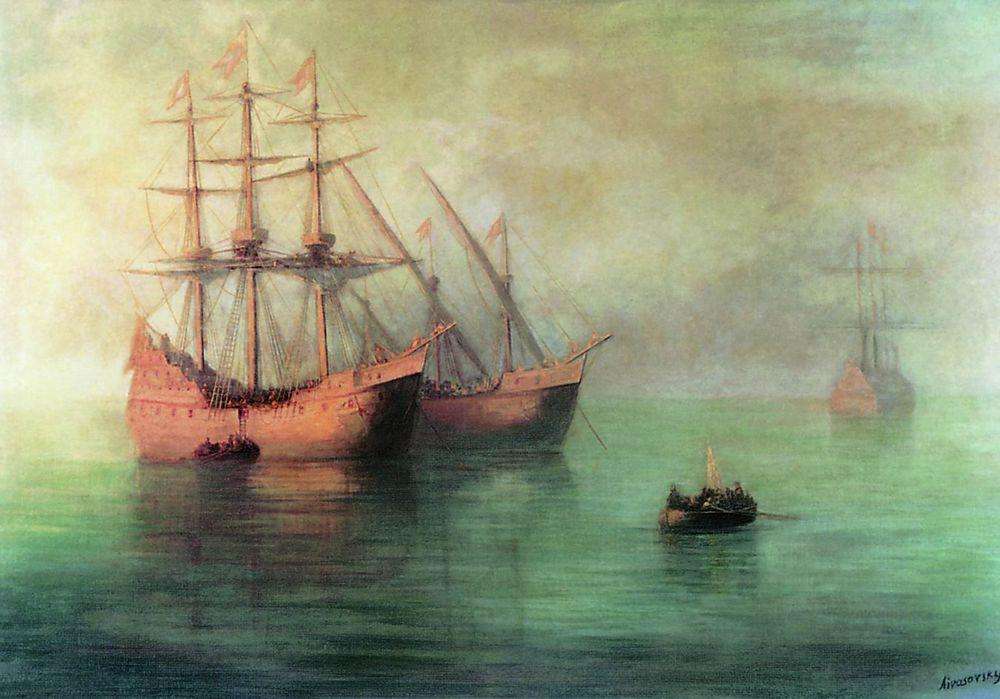 Корабли Колумба. 1880-е - Айвазовский Иван Константинович