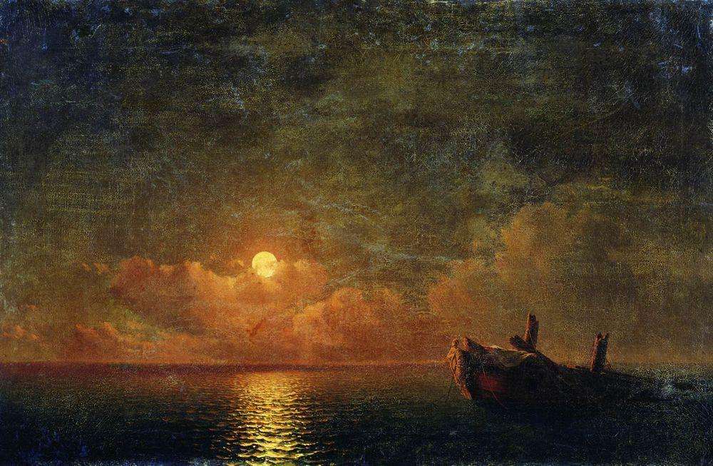 Лунная ночь (Разбитый корабль). 1871 - Айвазовский Иван Константинович