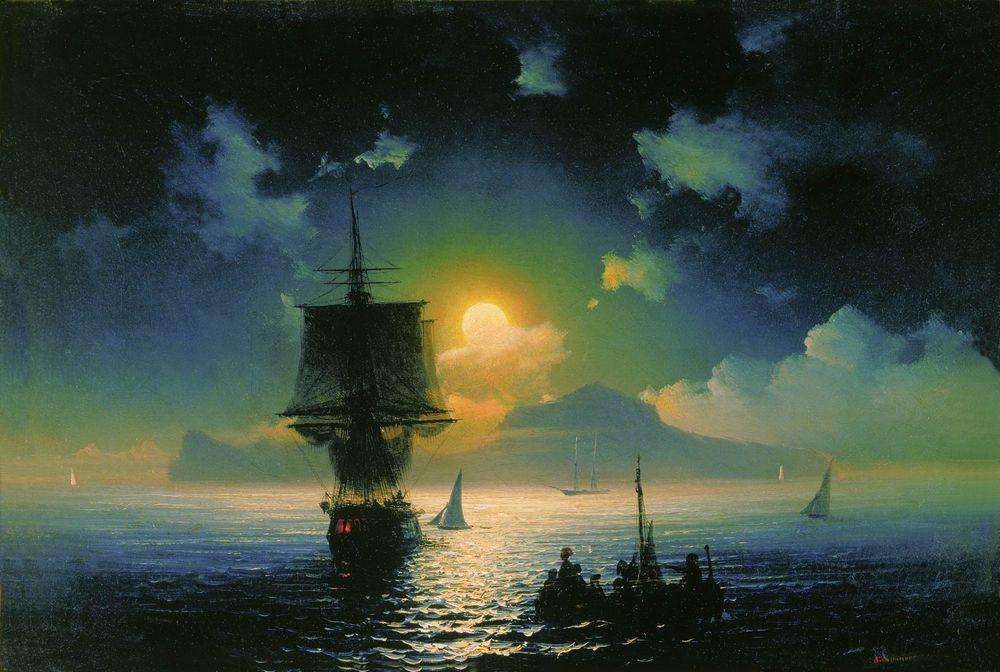 Лунная ночь на Капри. 1841 - Айвазовский Иван Константинович