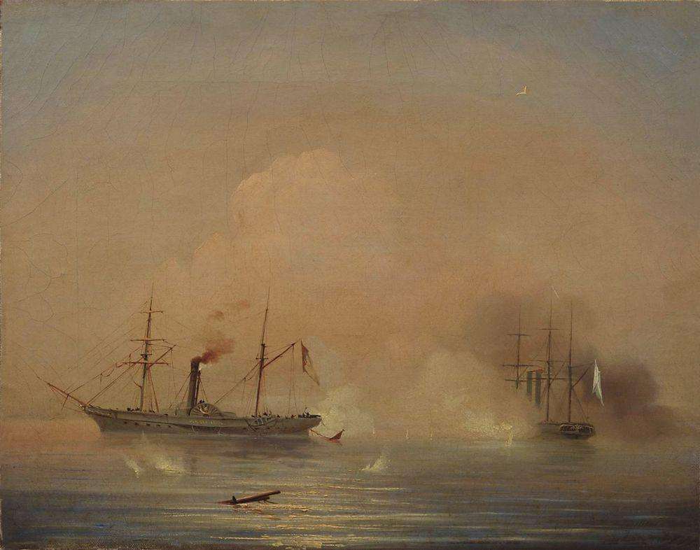 Морской бой. 1855 - Айвазовский Иван Константинович