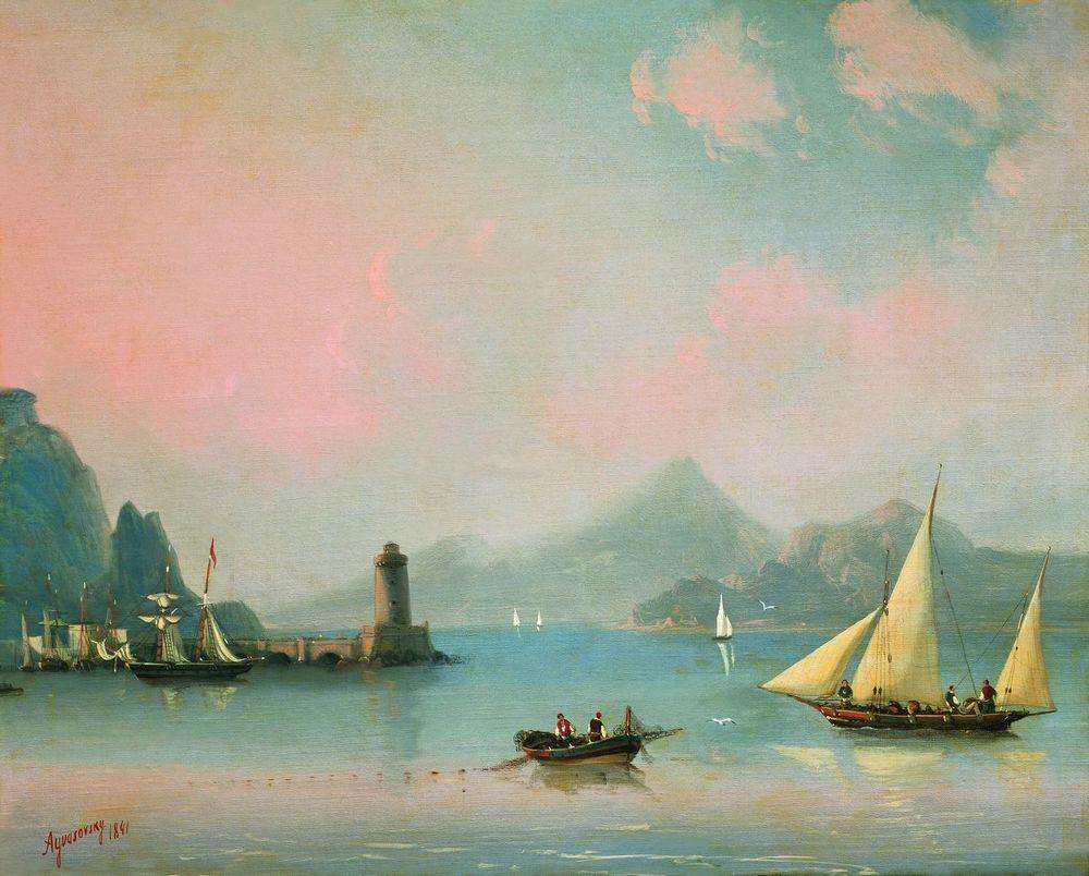 Морской пролив с маяком. 1841 - Айвазовский Иван Константинович
