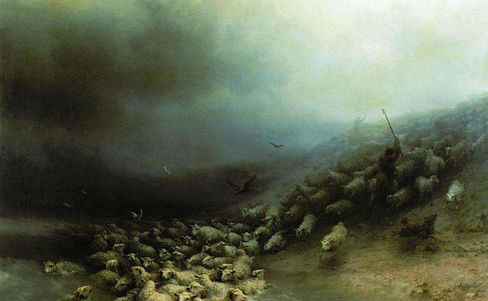 Отара овец в бурю. 1861 - Айвазовский Иван Константинович