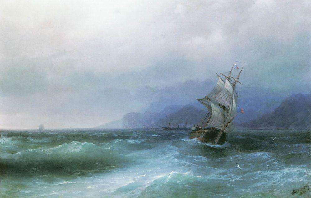 Парусник в море. 1884 - Айвазовский Иван Константинович