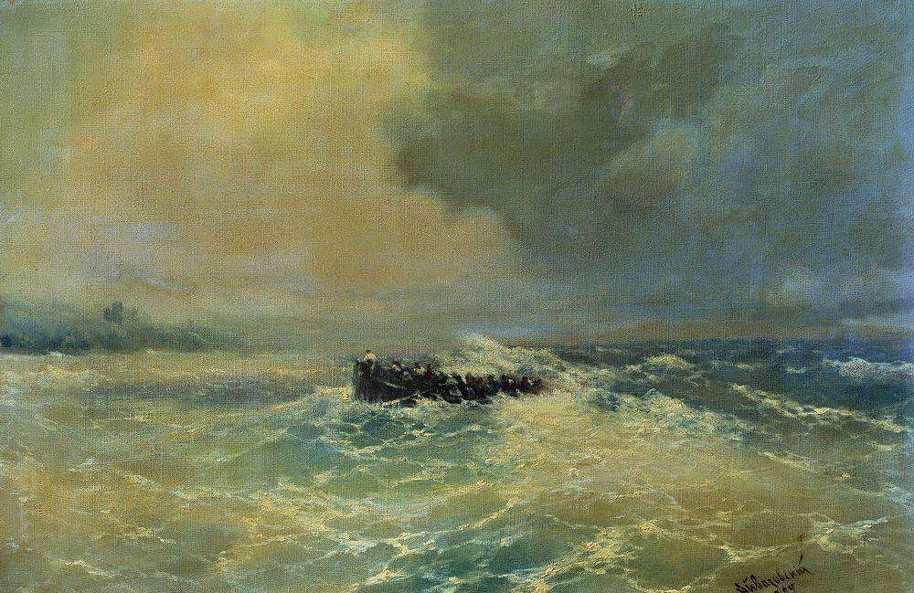 Перед Алупкой в Крыму (Лодка в море). 1894 - Айвазовский Иван Константинович