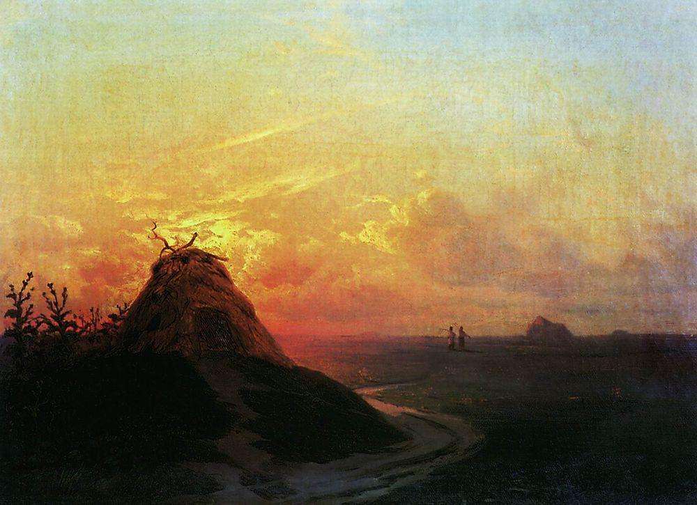 Сжатое поле. Закат. 1861 - Айвазовский Иван Константинович