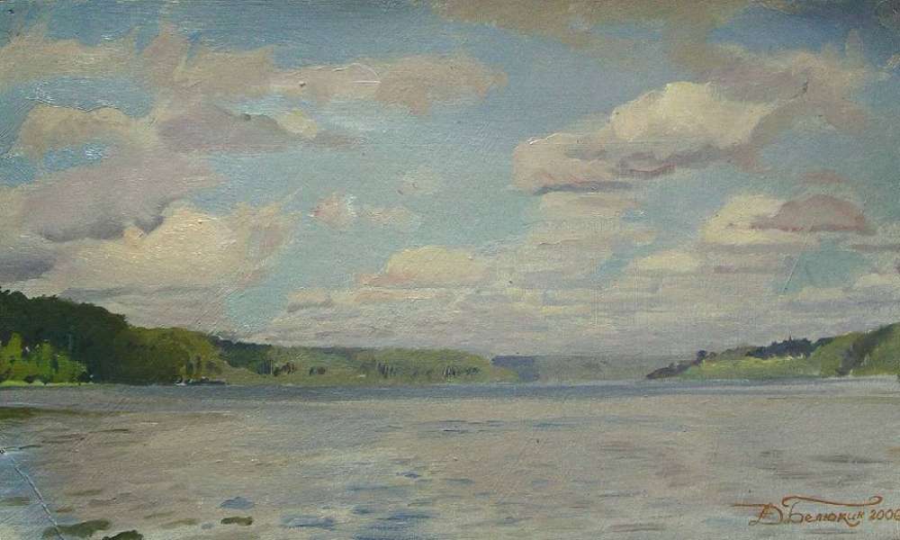 Ветренный день на озере, 2006г. 35x21 - Белюкин Дмитрий Анатольевич