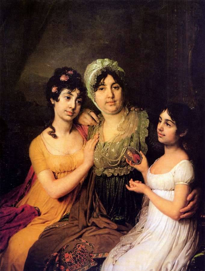 Borovikovsky Vladimir Anna Bezborodko and daughters Sun -   