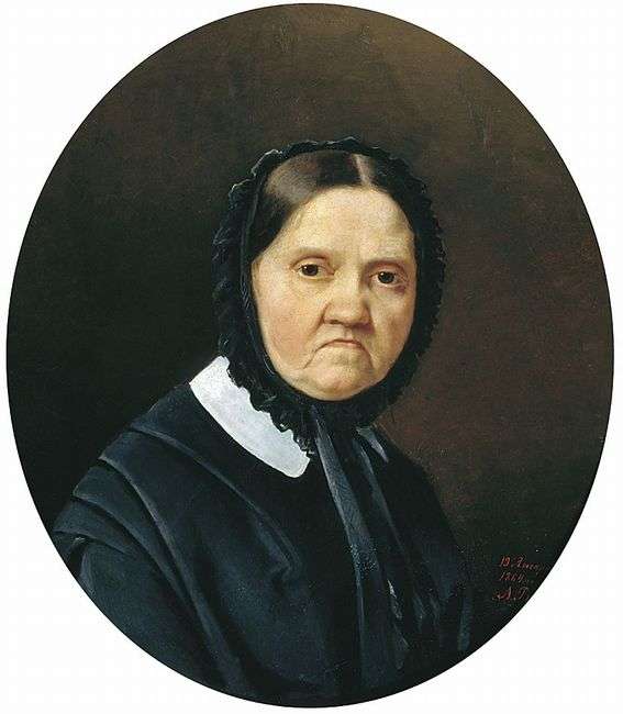 Портрет Е.А. Аникеевой, сестры художника, в старости. 1864  - Васильев Алексей Александрович