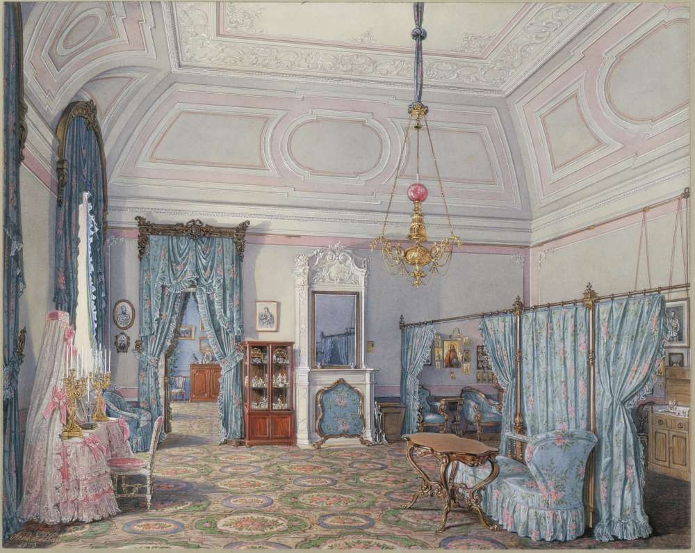 Interiors.of.the.Winter.Palace.The.Fifth.Reserved.Apartment.The.Bedroom.of.Grand.Princess.Maria.Alexandrovna -   