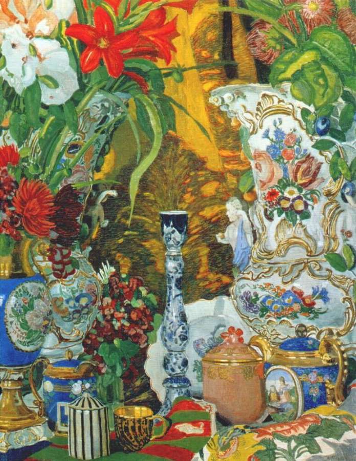golovin_still_life_with_flowers_and_china_1912 -   