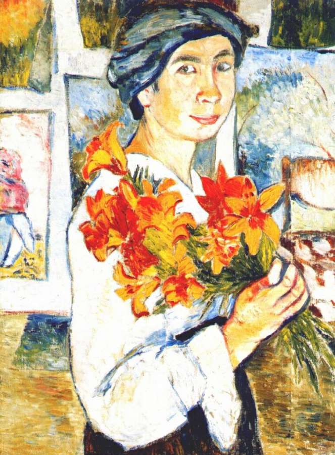 goncharova_self-portrait_with_yellow_lilies_1907 -   