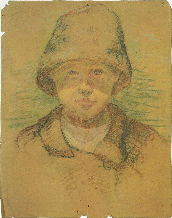 1915 Портрет мальчика. Б.,паст.,к. 30,5x24 Ссх - Дейнека Александр Александрович