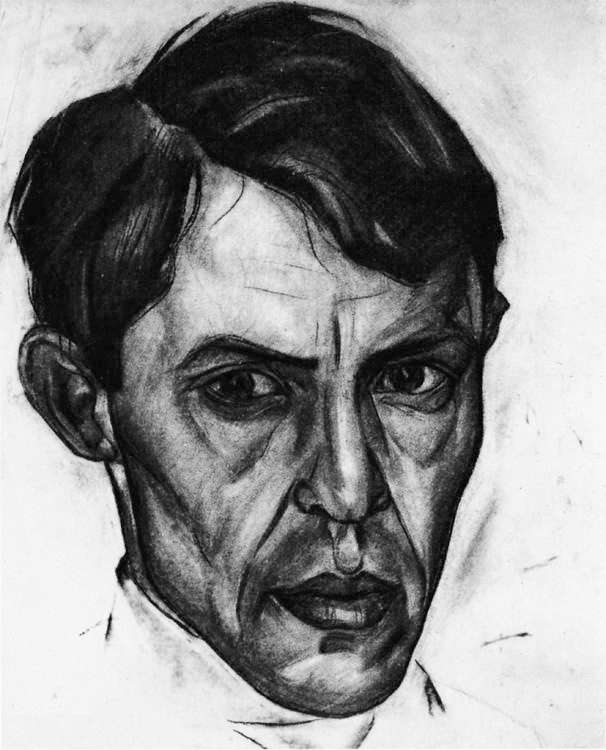 1924 Мужской портрет. Б.,к. 32,5х26 Ссх - Дейнека Александр Александрович