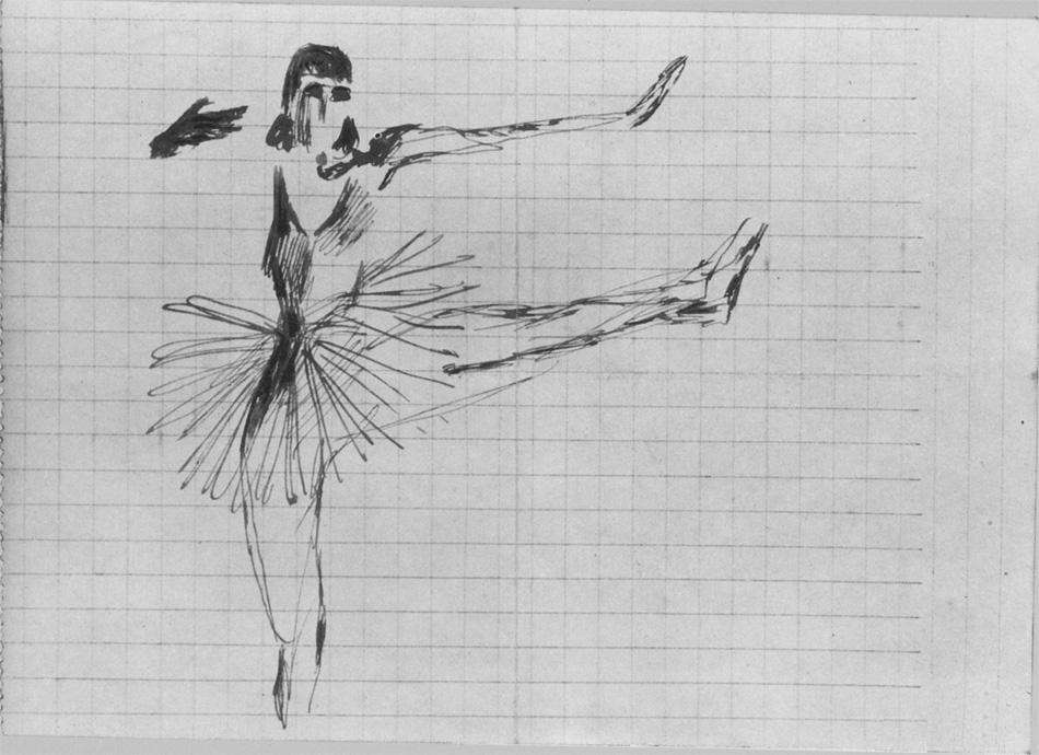 1926 Танцовщица. Б., чернила. 10,7x15,3 Ссх - Дейнека Александр Александрович