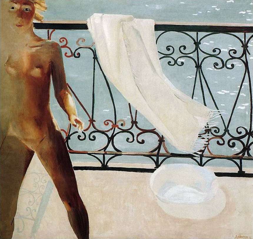 1931 На балконе. Х., м. 100x105 Ссх - Дейнека Александр Александрович