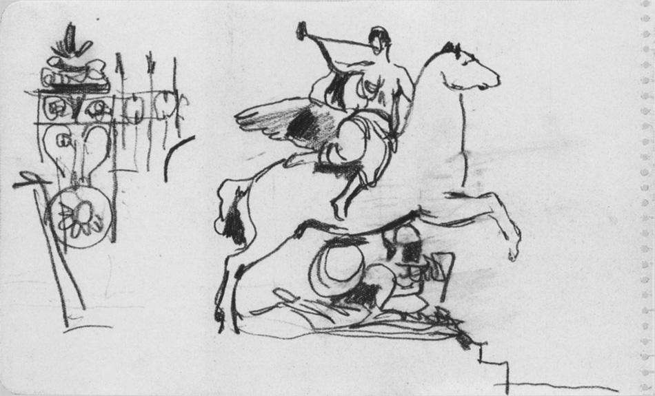 1935 Из французских зарисовок. Б., к. 13,5x21 Ссх - Дейнека Александр Александрович