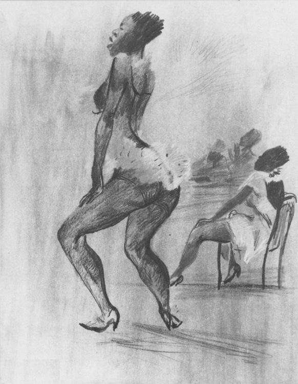 1935 Негритянский бурлеск. Б., цветные карандаши. 44,3x34,2 ГРМ - Дейнека Александр Александрович