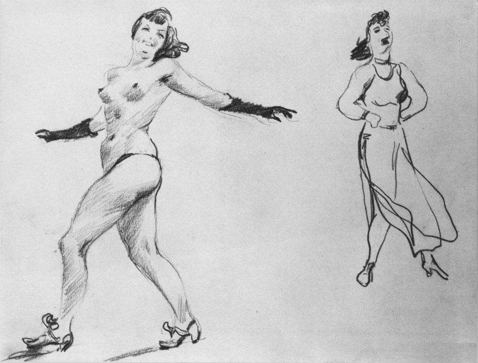 1935 Эстрадный танец. Б., к. 28,3х38,5 Ссх - Дейнека Александр Александрович