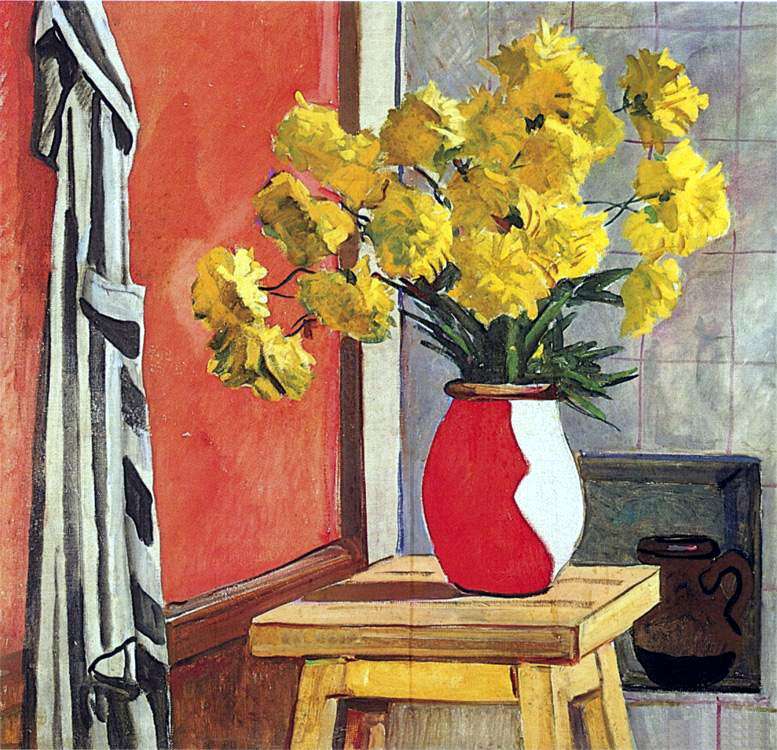 1954 Натюрморт. Жёлтые цветы.  Х., м. 94х100 Ссх - Дейнека Александр Александрович