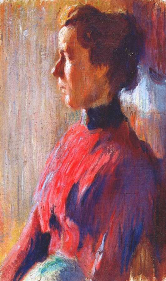 dobuzhinsky_unknown_woman_in_red_1901 -   