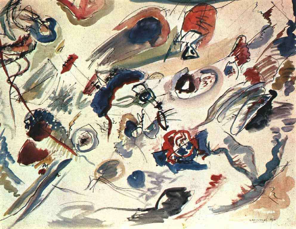 Kandinsky First Abstract Watercolor, 1910, Collection of Mad -   