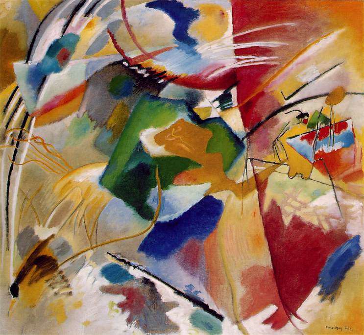 Kandinsky Painting with green center, 1913, 108.9x118.4 cm,  -   