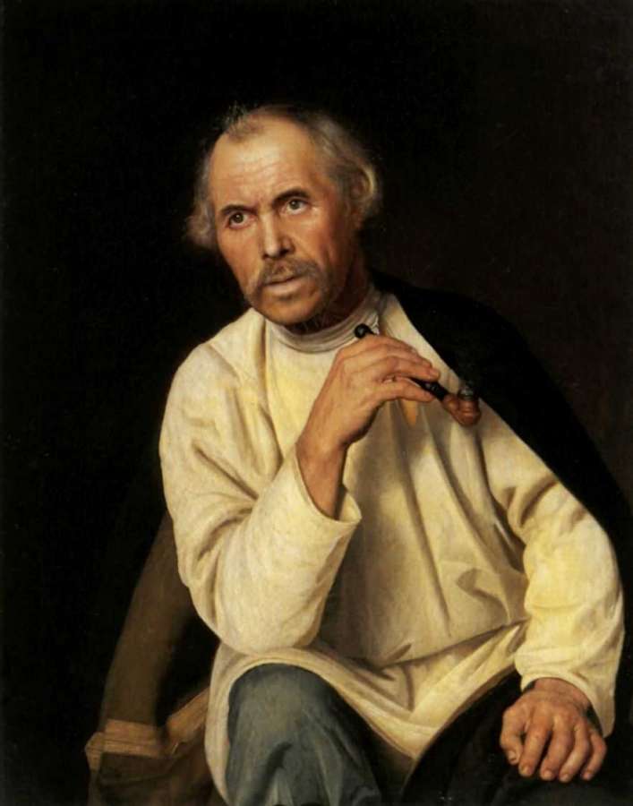 Старик с трубкой. 1858  - Кожевников Сократ Иванович