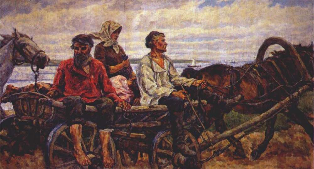 konchalovsky_returning_from_market_(novgorod)_1926 -   