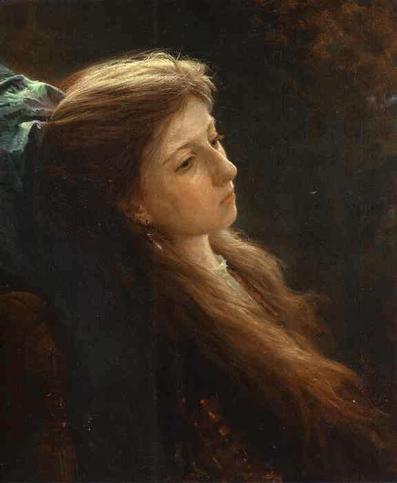 1873 Girl with a Tress -   