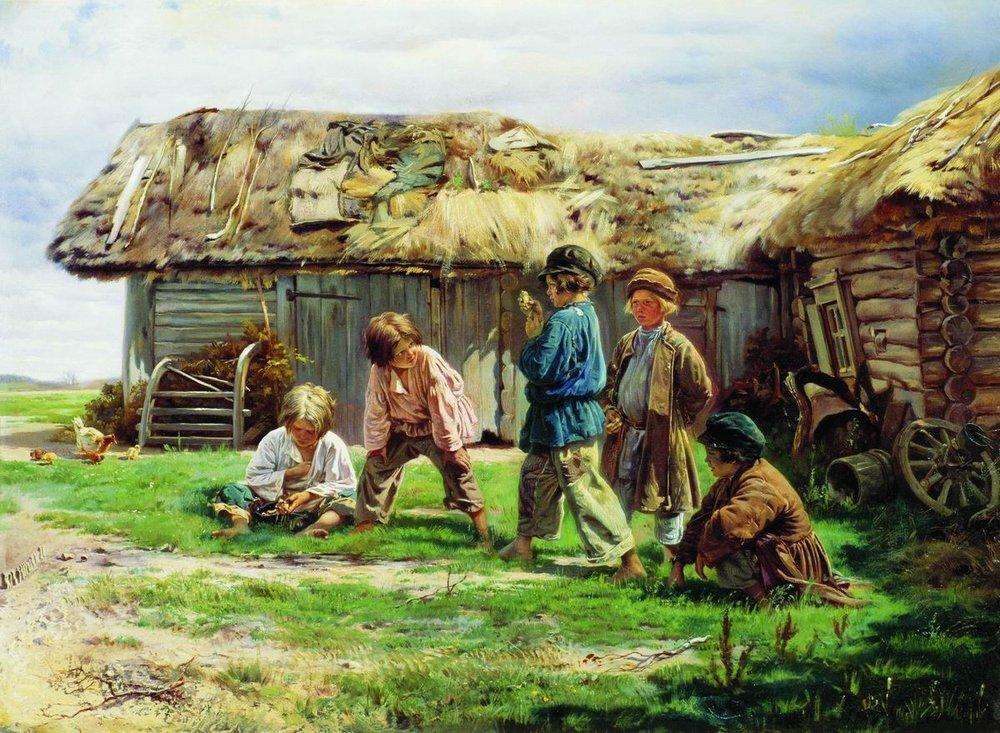 Игра в бабки. 1870 - Маковский Владимир Егорович