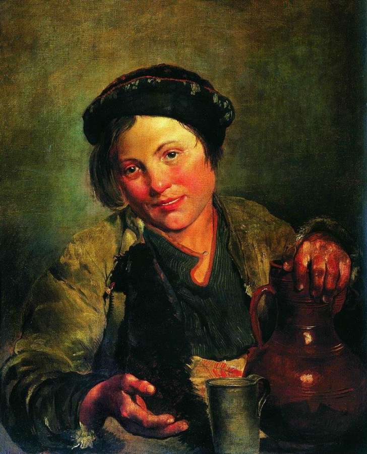 Мальчик, продающий квас. 1861 - Маковский Владимир Егорович