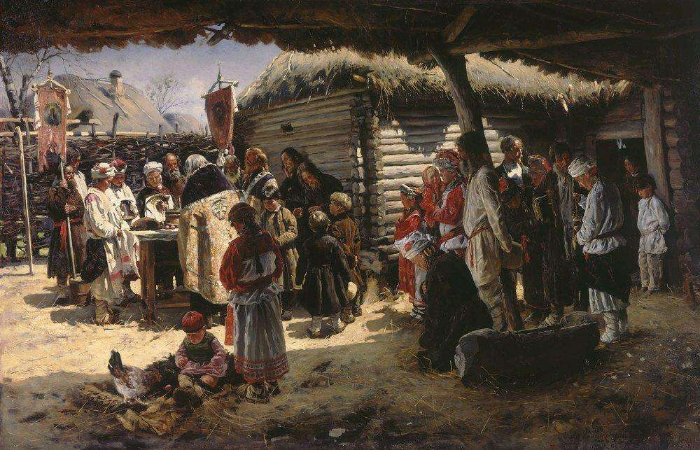 Молебен на Пасхе. 1887-1888 - Маковский Владимир Егорович