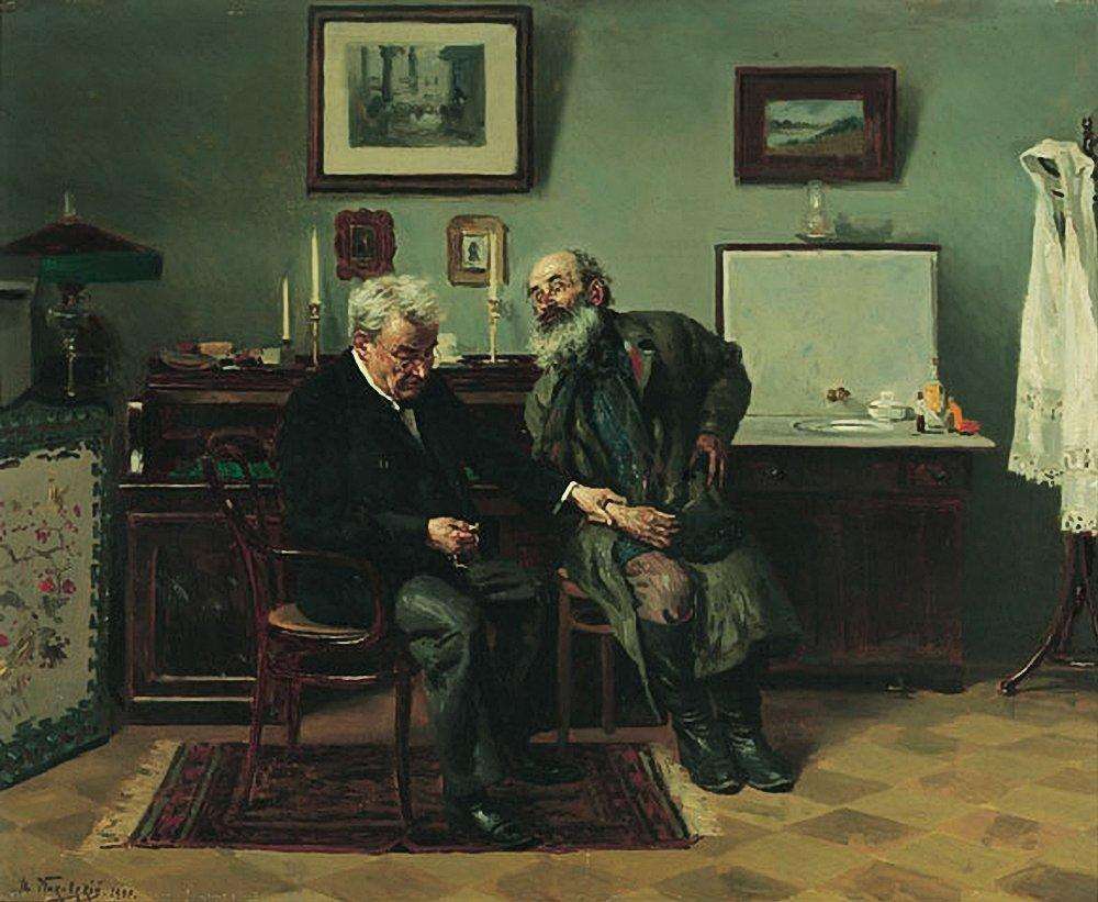 На приеме у врача. 1900 - Маковский Владимир Егорович