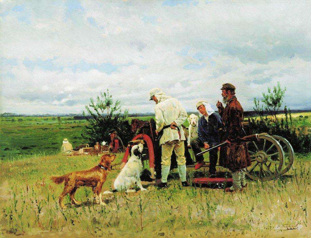 Охотники на привале. 1887 - Маковский Владимир Егорович