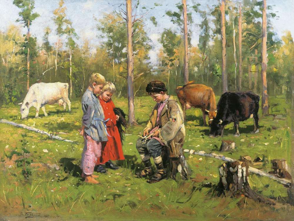Пастушки. 1903. Холст, масло - Маковский Владимир Егорович