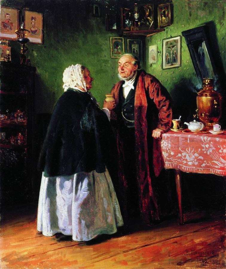 Поздравление. 1878 - Маковский Владимир Егорович
