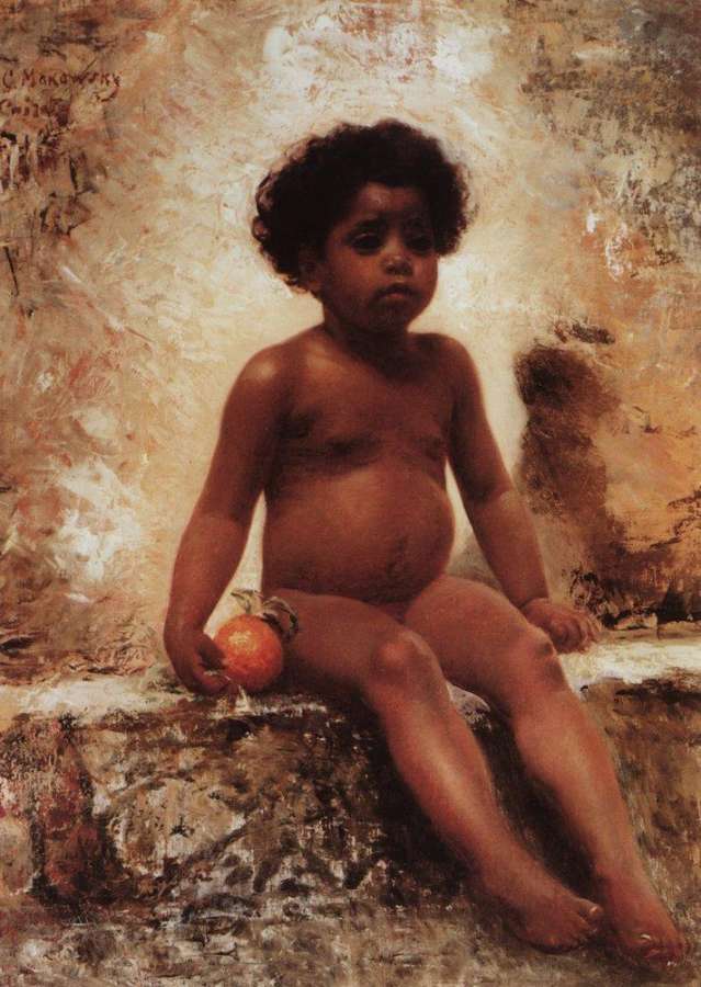 Арабский мальчик с апельсином. 1870-е - Маковский Константин Егорович
