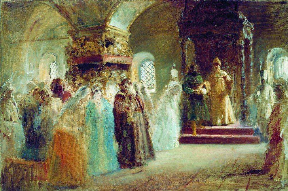 Выбор невесты царем Алексеем Михайловичем. 1887 - Маковский Константин Егорович