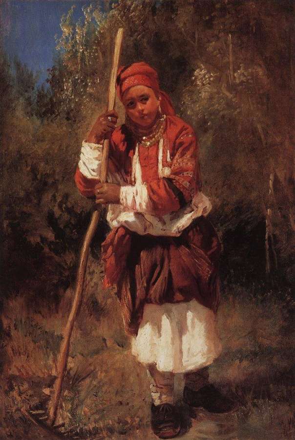 Малороссиянка с граблями. 1870-е - Маковский Константин Егорович
