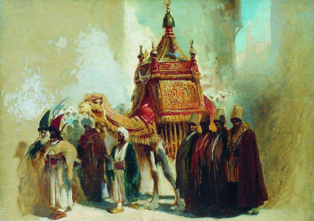 Перенесение священного ковра из Мекки в Каир - Маковский Константин Егорович