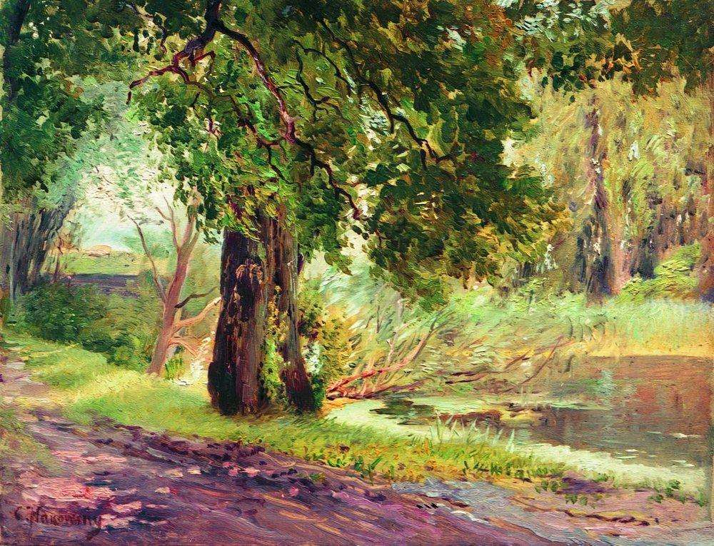Под зелеными ветвями (Летний пейзаж) - Маковский Константин Егорович