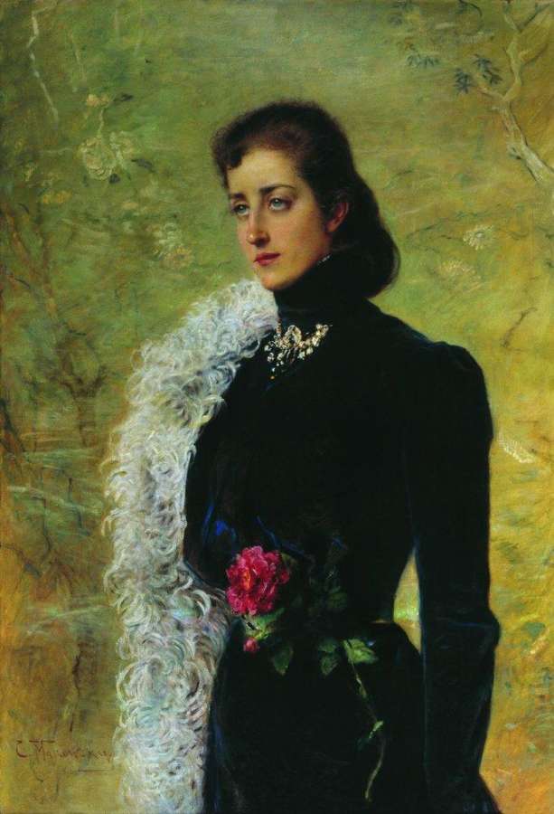 Портрет В.В.Бахрушиной, урожденной Носовой. 1900-е - Маковский Константин Егорович