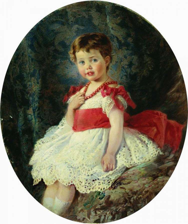 Портрет девочки. 1877 - Маковский Константин Егорович