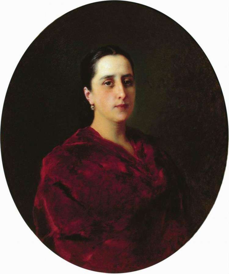 Портрет неизвестной в красном платье - Маковский Константин Егорович