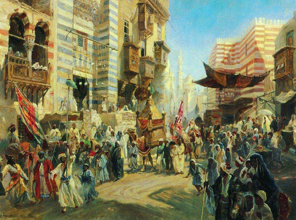 Праздник перенесения священного ковра из Каира в Мекку. 1876 - Маковский Константин Егорович