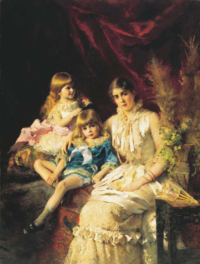 Семейный портрет. 1882. Холст, масло. 183х139 см - Маковский Константин Егорович