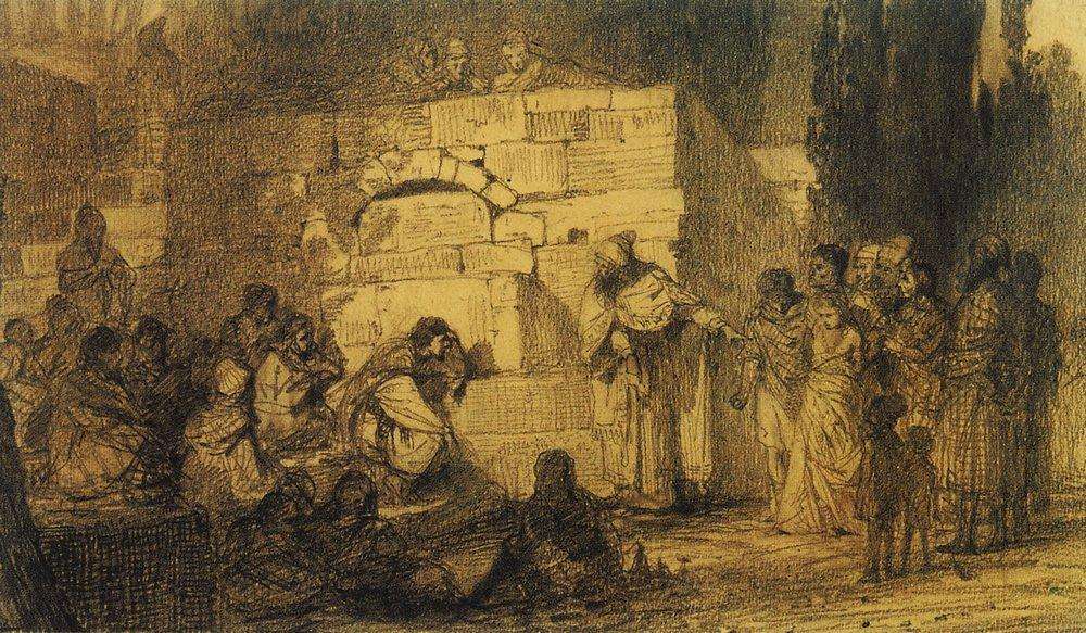 Христос и грешница. 1873 - Поленов Василий Дмитриевич